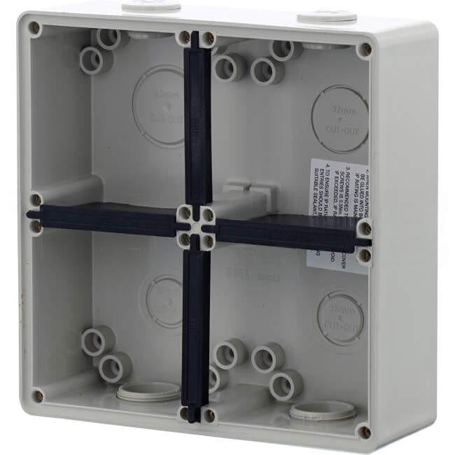 Clipsal 56 SERIES 198mm W x 198mm H x 63mm D Industrial 4 Module Mounting IP66 Enclosure