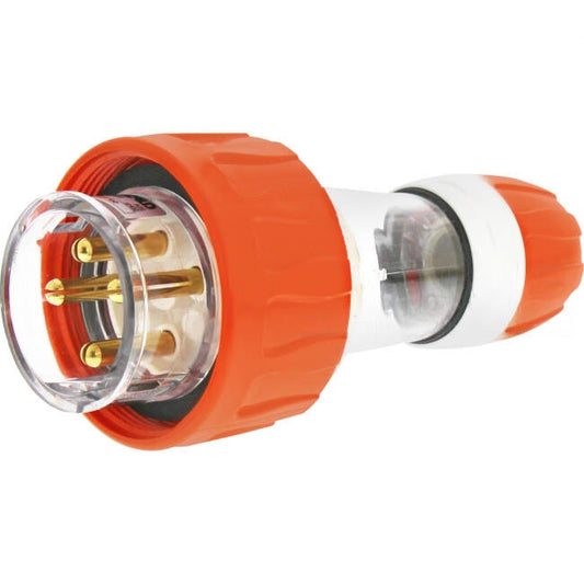 Clipsal 20 Amp 56 SERIES 3 Phase 4 Round Pins IP66 Straight Industrial Plug Orange