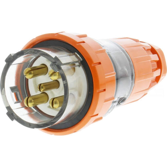 Clipsal 40 Amp 56 SERIES 3 Phase 5 Round Pins IP66 Straight Industrial Plug Electric Orange