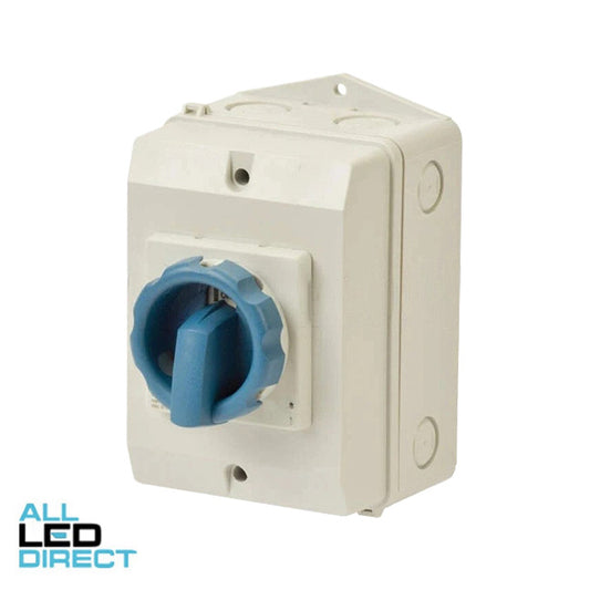 NHP 40 Amp 3 Pole 415 Volt AC IP65 Enclosed Isolator With Blue Handle