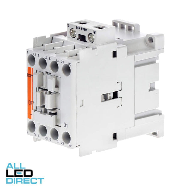 NHP 5 Amp to 32 Amp 3 Pole 4kW Contactor With 240 Volt AC Coil & 1 x N/O Auxiliary Contact