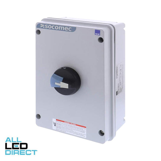 NHP 63 Amp 3 Pole IP65 ISOSWITCH Industrial Isolator Grey With Blue Handle
