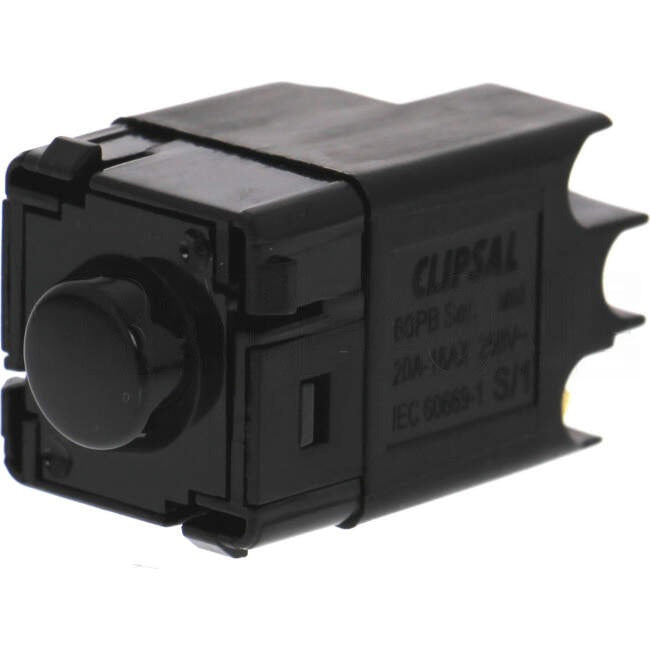 Clipsal 20 Amp 60 SERIES Push Button Switch Mech Black