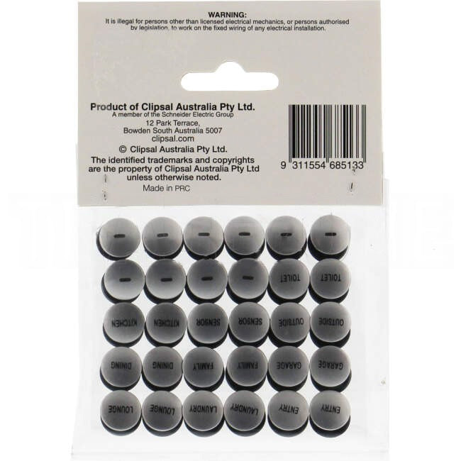 Clipsal Saturn 60 SERIES Push Button Message Caps 60 Pack