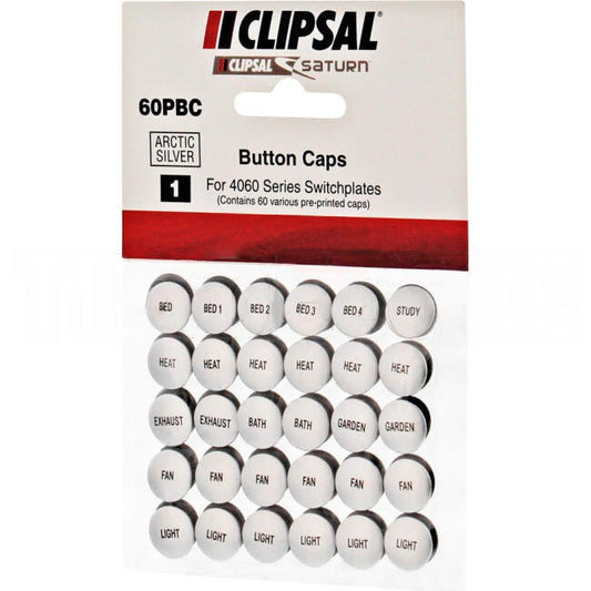 Clipsal Saturn 60 SERIES Push Button Message Caps 60 Pack