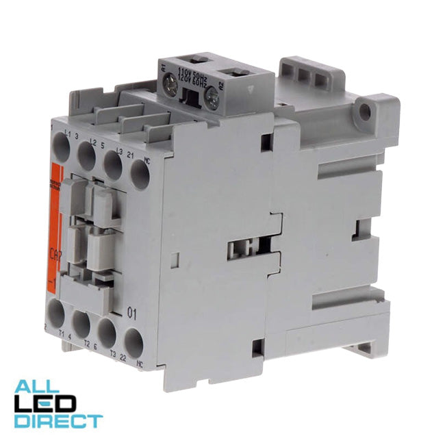 NHP 9 Amp to 32 Amp 3 Pole 7.5kW Contactor With 110 Volt AC Coil & 1 x N/C Auxiliary Contact