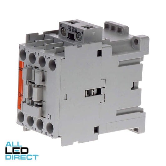 NHP 9 Amp to 32 Amp 3 Pole 7.5kW Contactor With 110 Volt AC Coil & 1 x N/C Auxiliary Contact