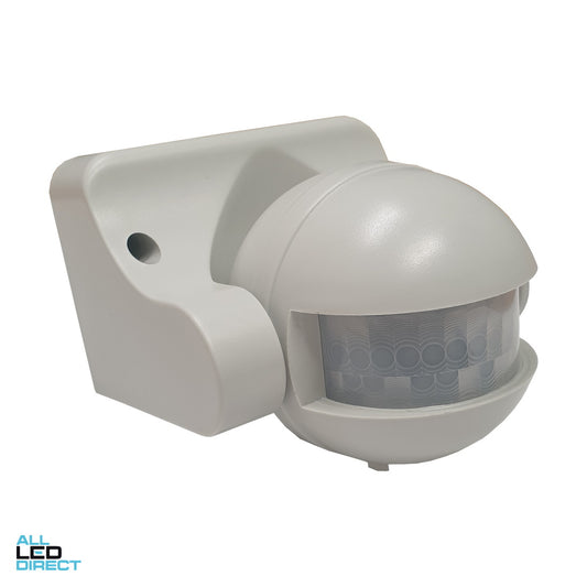 HPM 180 Degree Surface Mounted Wall PIR Movement Sensor IP44 With 12 Metre Detection Range & Manual Override White ALL LED Direct
