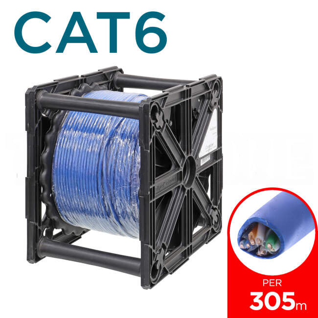 CommScope CAT6 Copper Cable Twisted Pair U/UTP Unshielded Blue 305m Reel Speed Crate Dispenser