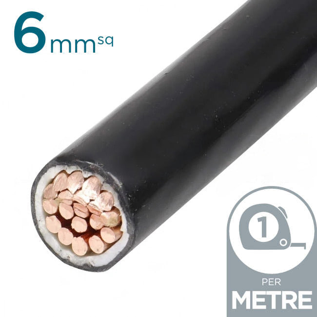 6mm Building Wire Cable Black Per Metre