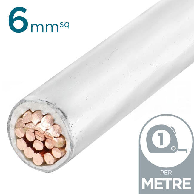 6mm Building Wire Cable White Per Metre