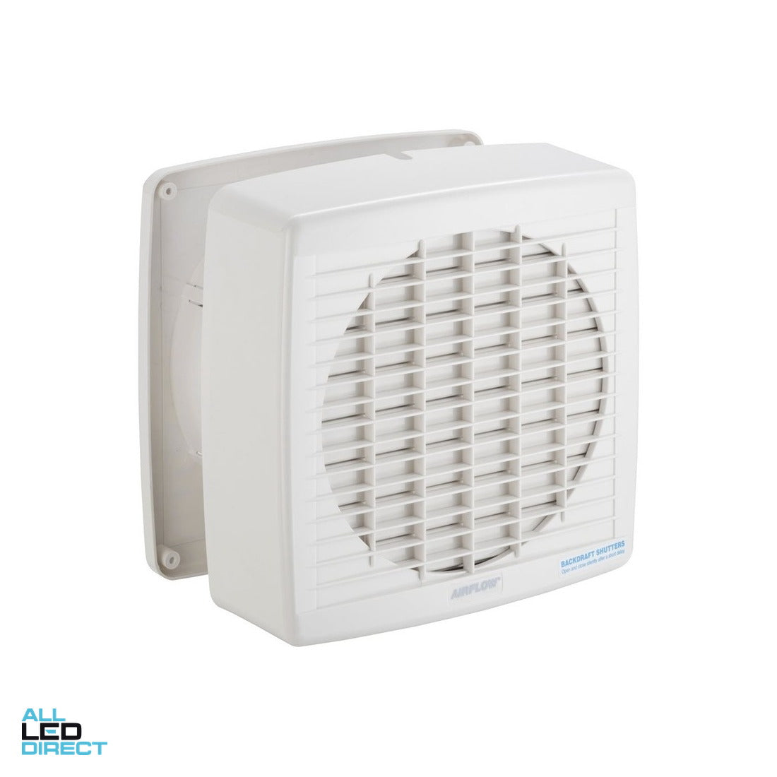 Clipsal 200mm AIRFLOW Square Wall Exhaust Fan With Auto Louvre ALL LED Direct