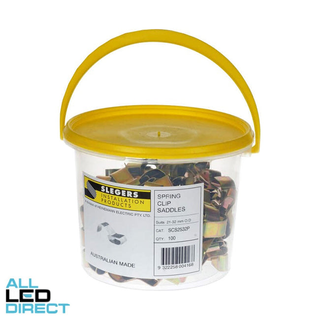 Slegers 32mm Spring Clip Suitable For Cable and Conduit Bucket of 100