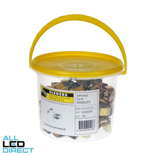 Slegers 32mm Spring Clip Suitable For Cable and Conduit Bucket of 100