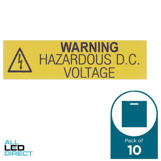 Industrial Engraving Solutions Warning Hazardous DC Voltage Labels Pack Of 10