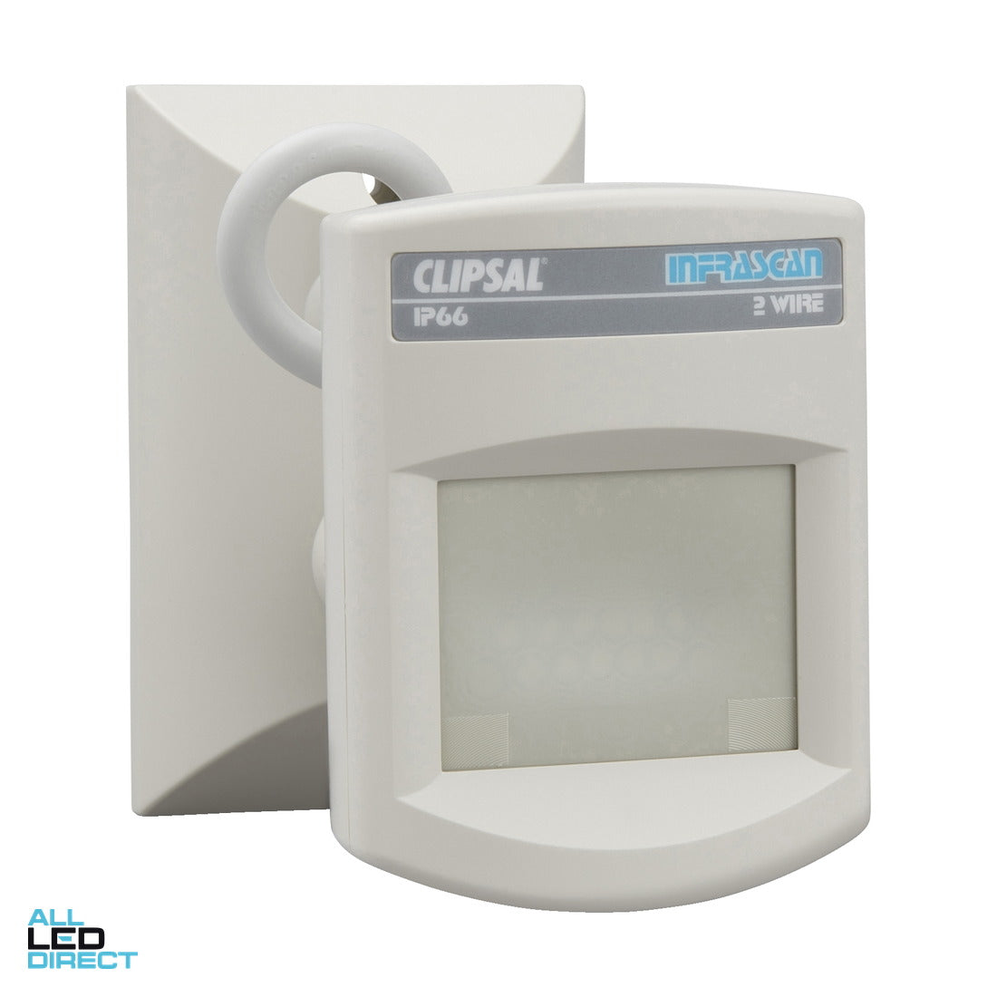Clipsal 110 Degree Infrascan Surface Mounted 2 Wire PIR Movement Sensor IP66 With 18 Metre Detection Range IP66 Grey ALL LED Direct