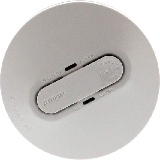 Clipsal 240 Volt GEN 4 Fire Tek Surface Mounted Photoelectric Wired Interconnect Smoke Alarm With 9 Volt Battery Backup