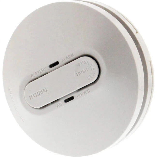 Clipsal 240 Volt GEN 4 Fire Tek Surface Mounted Photoelectric Wired Interconnect Smoke Alarm With 9 Volt Battery Backup