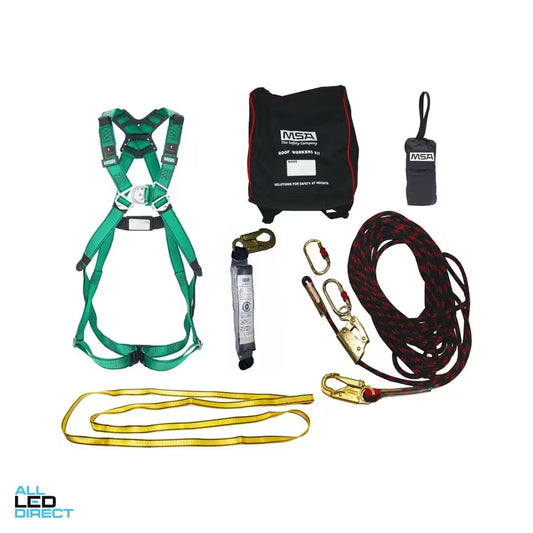 MSA V-SERIES Deluxe Roof Workers Fall Protection Kit with V-FORM Harness & 20 Metre Kernmantle Rope