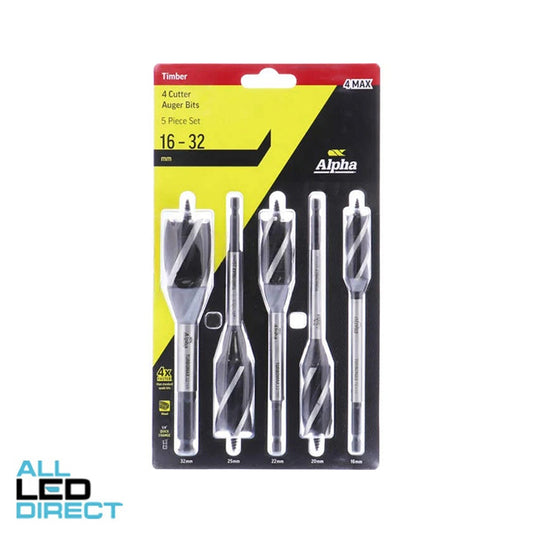 Sheffield 5 Piece 4 Cutter Auger Bit Set - 4MAX
