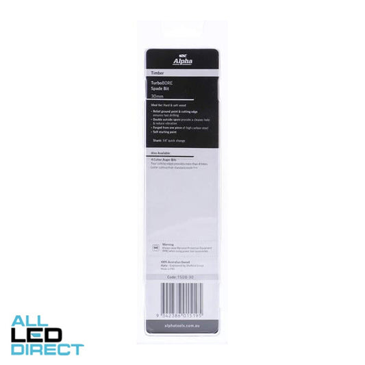 Sheffield 30mm Alpha Spade Bit - TurboBORE