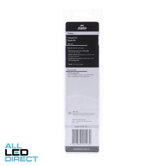 Sheffield 40mm Alpha Spade Bit - TurboBORE