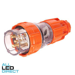 NHP 32 Amp 5 Round Pins IP66 Industrial and Commercial Straight Extension Plug Orange
