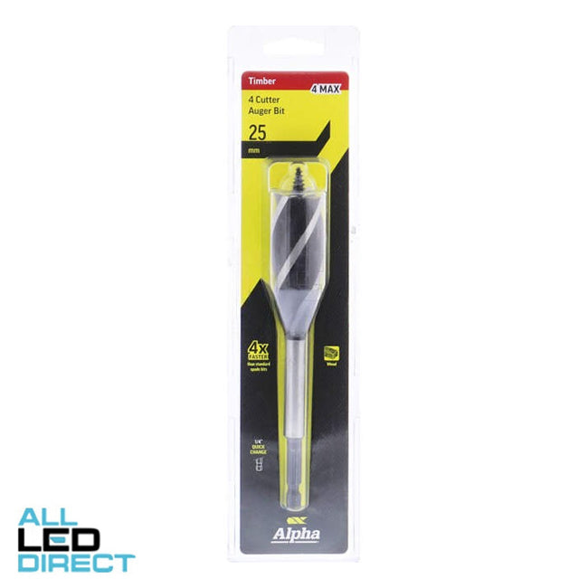 Sheffield 25mm 4 Cutter Auger Bit - 4 MAX