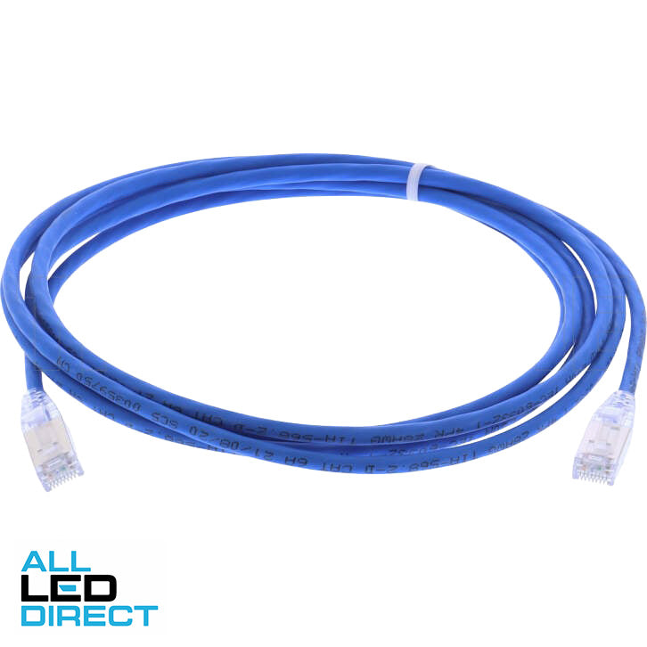 Molex 3 Metre RJ45 LS0H CAT6A 28 AWG Thin Patch Lead Blue