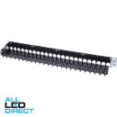 R&M 24 Port Unloaded Patch Panel Black for C6 + C6A freenet jacks