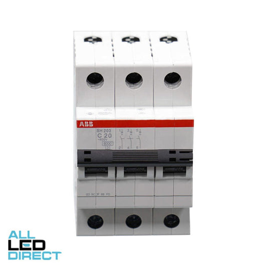 ABB 20 Amp Miniature Circuit Breaker MCB C Curve 3 Pole 6kA