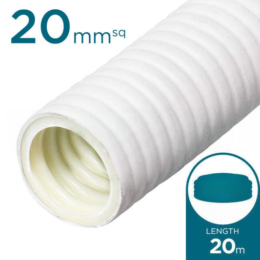 Clipsal 20mm Corrugated Conduit Sheathed Medium Duty Grey 20 Metre