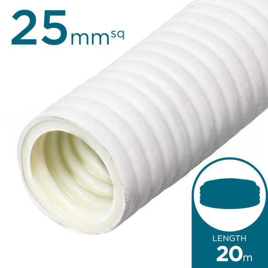 Clipsal 25mm Corrugated Conduit Sheathed Medium Duty Grey 20 Metre