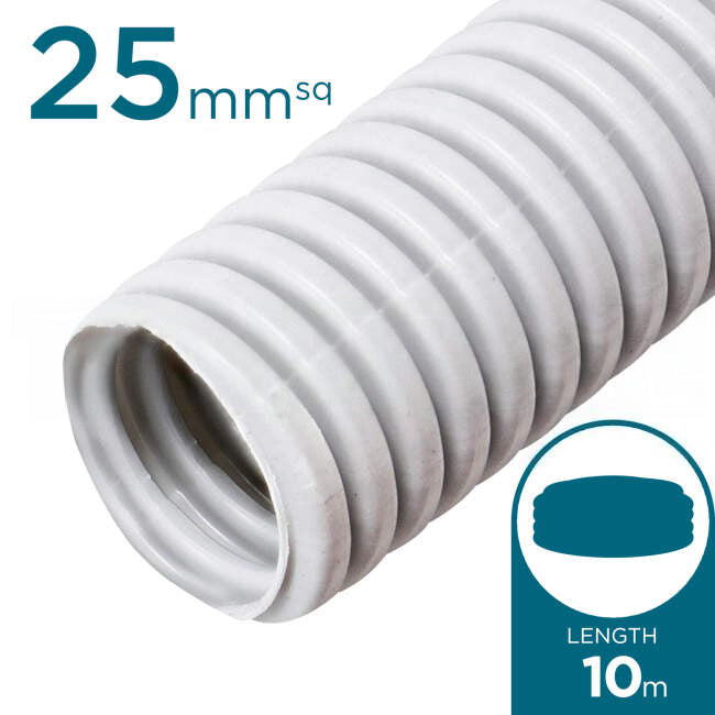 Clipsal 25mm Corrugated Conduit Medium Duty 10 Metre