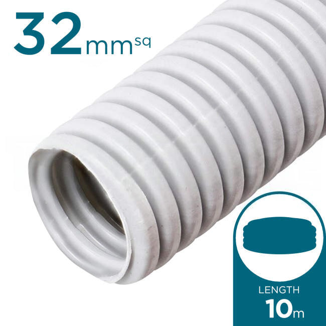 Clipsal 32mm Corrugated Conduit Medium Duty 10 Metre