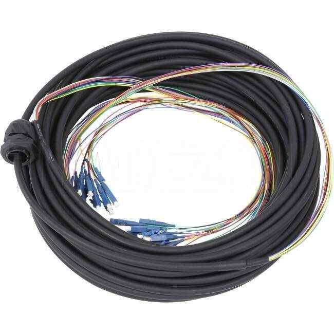 Molex Pre-Term Fibre 12 Core LC-LC Single Mode Indoor/Outdoor Black 15 Metres - Default Title (91V012LLZ1100FD015)