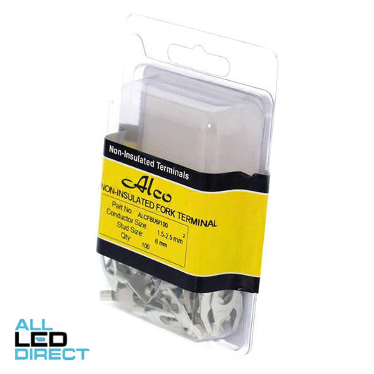 Wattmaster 6mm Stud Non Insulated Forked Terminal Pack of 100