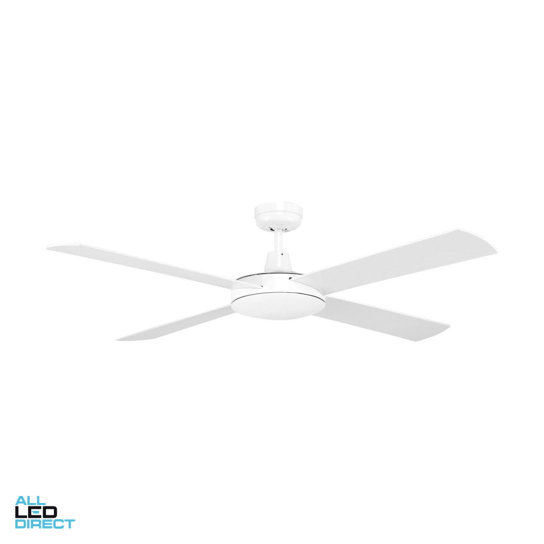 Brilliant 1320mm (52') TEMPEST 4 Blade Ceiling Sweep Fan With Plywood Blades White ALL LED Direct