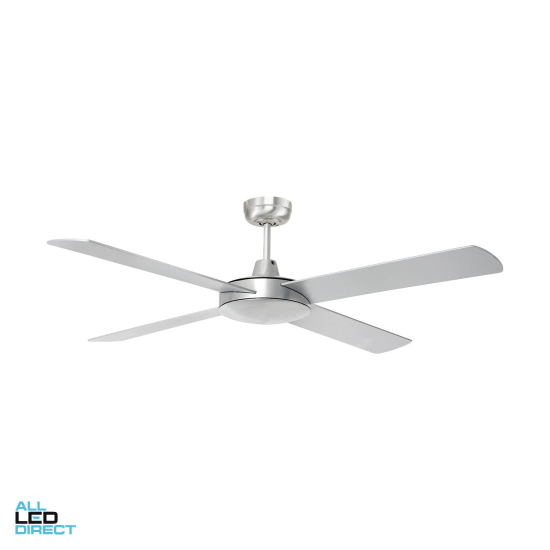 Brilliant 1320mm (52') TEMPEST 4 Blade Ceiling Sweep Fan With Plywood Blades Silver ALL LED Direct