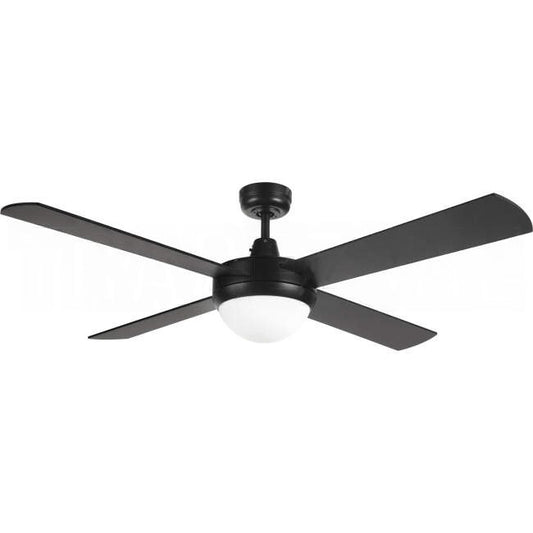 Brilliant 1320mm (52') TEMPEST II 4 Blade Ceiling Sweep Fan With Plywood Blades & Light Black