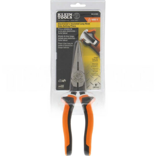 Klein Tools 225mm Long Nose Side Cutter Pliers Insulated 1000v