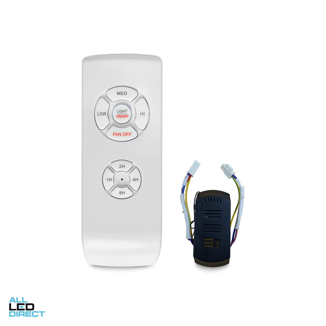 Atom Remote Control Receiver & Remote Kit For AC Ceiling Fan White ALL LED Direct