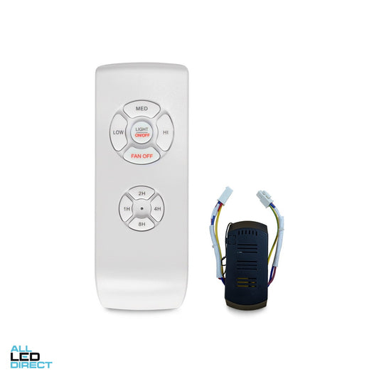 Atom Remote Control Receiver & Remote Kit For AC Ceiling Fan White ALL LED Direct