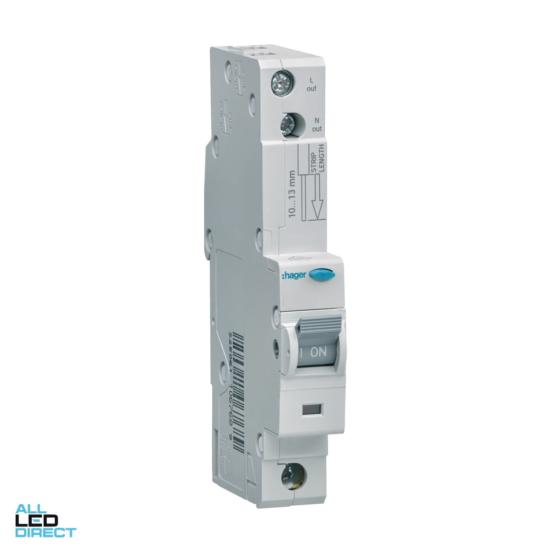 Hager 10 Amp A Class Miniature Circuit Breaker & Residual Current Device MCB/RCD RCBO C Curve 1 Pole 6kA 30mA ALL LED Direct