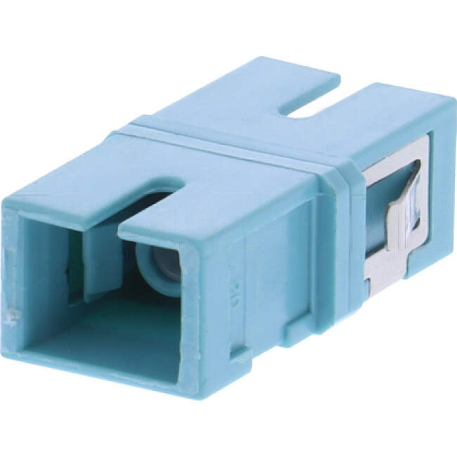 AFL Fibre Optic SC Simplex Reduced Flange Adapter Aqua