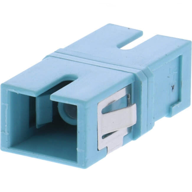 AFL Fibre Optic SC Simplex Reduced Flange Adapter Aqua