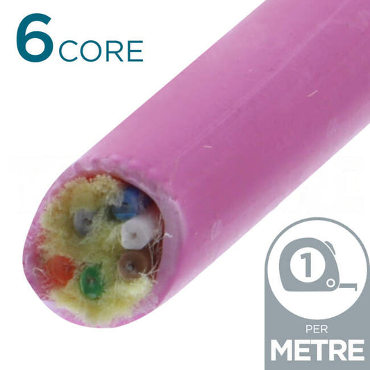 Molex 6 Core OM4 Indoor/Outdoor Semi Tight Buffered Riser Fibre Cable Purple Per Meter