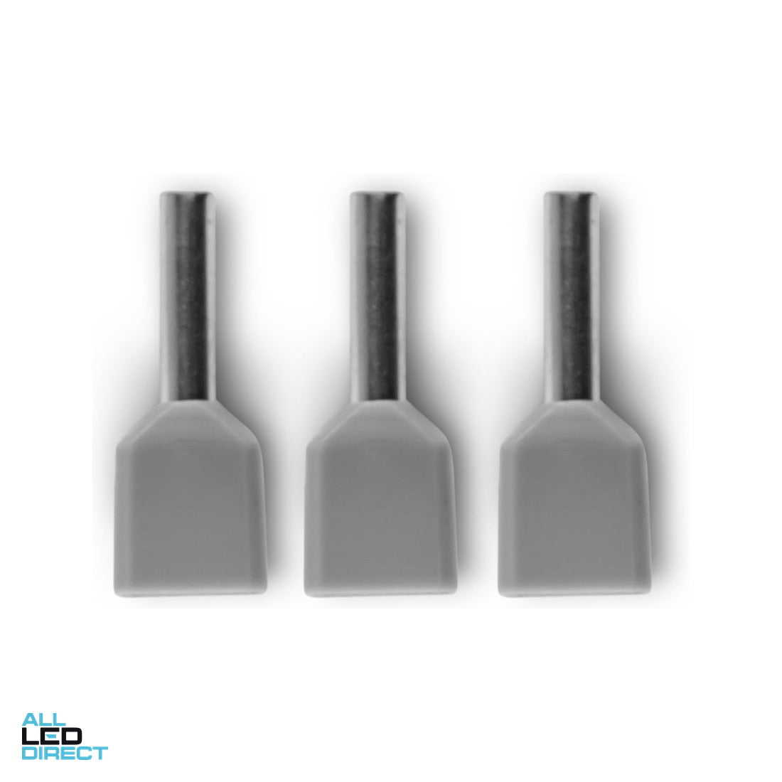 Wattmaster 2 x 0.75mm Bootlace Twin Terminal Grey Pack of 100 ALL LED Direct