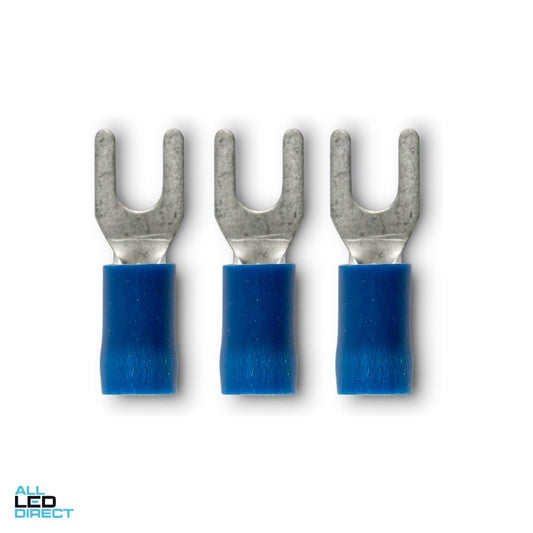 Wattmaster 3.7mm Stud Size Fork Terminal Blue Pack of 100 ALL LED Direct