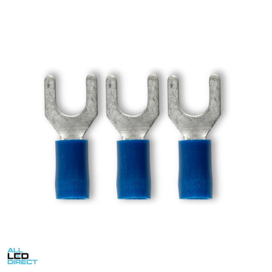 Wattmaster 5mm Stud Size Forked Terminal Blue Pack of 100 ALL LED Direct